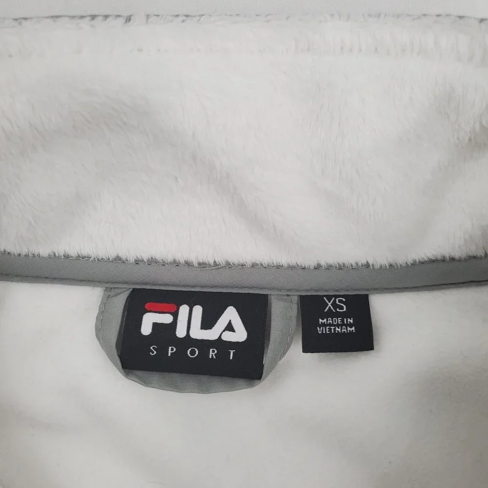 FILA Sport Women's Color Block Performance Fleece Jacket Gray/White Size XS - Picture 8 of 11